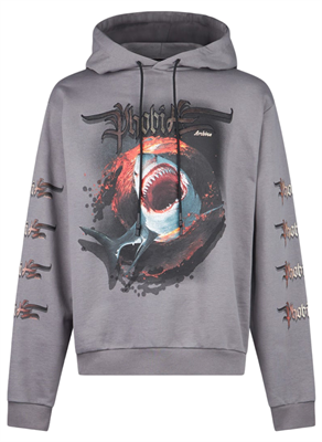 PHOBIA SHARK PRINT HOODIE