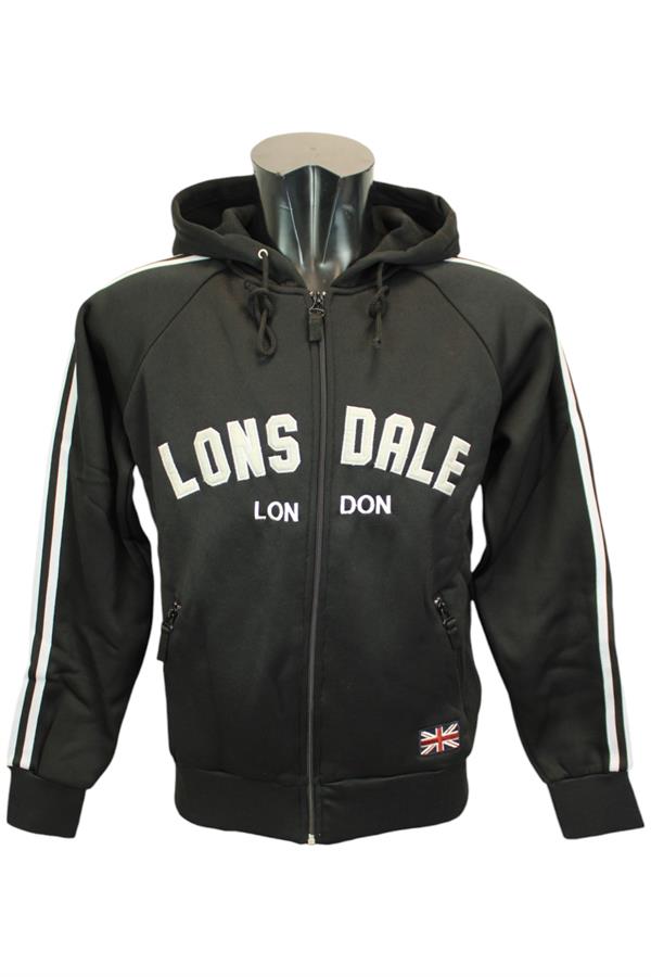 LONSDALE LONDON FELPA CON ZIP E CAPPUCCIO