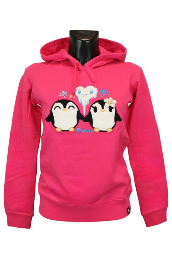 TOKIDOKI PENGUIN IN LOVE FELPA CON CAPPUCCIO